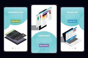 Language Learning Mobile Set vector