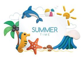 Summer Time Objects Set vector