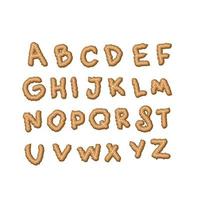 Set of cookies style alphabet of latin letters. vector