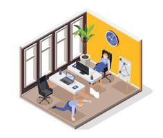 Burnout Syndrome Isometric Composition vector