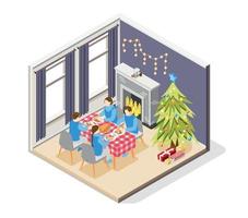 Christmas Isometric Composition vector