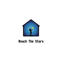 llegar a la plantilla de inspiraciones del logo de estrellas. niños vector