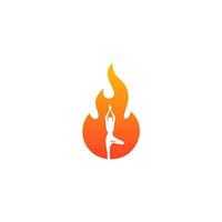 inspiraciones del logo del club de yoga de fuego vector