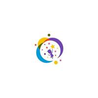 Colorful Children Reach Star Logo Inspirations vector
