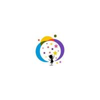Colorful Children Reach Star Logo Inspirations