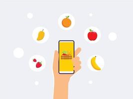 Technology Background. Icon. Online Fruit Store vector