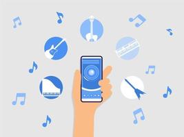 Music Technology Background. Icon. Online Music vector