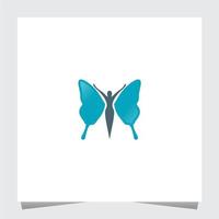 plantilla de inspiraciones del logo de mariposa de mujer vector