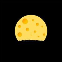 plantilla de inspiraciones del logo de la luna de queso vector