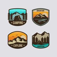 plantilla de diseño de logotipo de camping de aventura retro vector