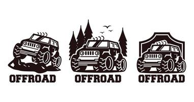 Retro jeep off-road logo design badge vector