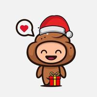 Cute Christmas mascot design illustration vector