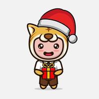 Cute Christmas mascot design illustration vector