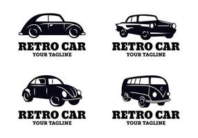 diseño de logotipo de coche retro simple y minimalista vector