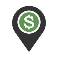 Dollar location Vector icon