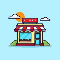 tienda de ilustración de dibujos animados vector