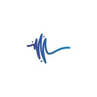 inspiraciones del logo de pulso azul. médico. música vector