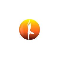 Sunset Yoga Club Logo Inspirations vector