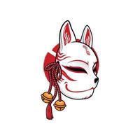 Japanese kitsune mask vector