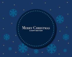 Merry Christmas Happy New Year Simple Template vector