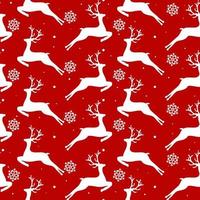 Seamless pattern with deers and snowflakes. Christmas print for clothing.