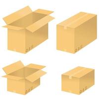 caja de cartón con símbolos de embalaje vector