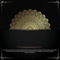 Luxury gold mandala ornate background for wedding invitation, book cover with mandala element style vector