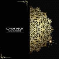 Luxury gold mandala ornate background for wedding invitation, book cover with mandala element style vector