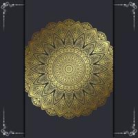 Luxury gold mandala ornate background for wedding invitation, book cover vector