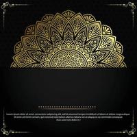 Luxury gold mandala ornate background for wedding invitation, book cover with mandala element style vector