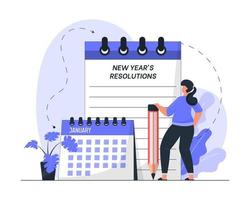 concepto de resoluciones de año nuevo vector