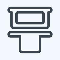 Icon Vertical Distribute Top - Line Style,Simple illustration,Editable stroke vector