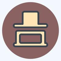 Icon Vertical Distribute Button - Color Mate Style,Simple illustration,Editable stroke vector