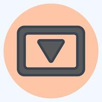 Icon Down - Color Mate Style,Simple illustration,Editable stroke vector