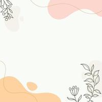 Botanical leaves and flowers with rounded element background vector illustration