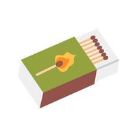 Caja de cerillas para encender fogatas, ilustración vectorial en estilo plano vector