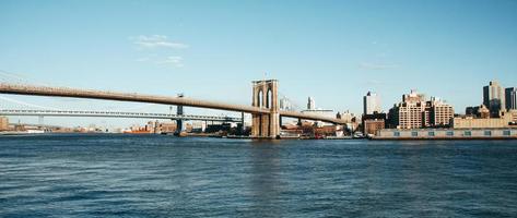 NEW YORK, USA. February 2009. Panoramic view of the Brooklyn Day Bridge.