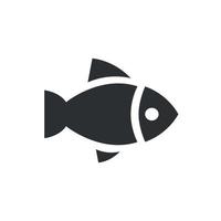 Fish icon flat style isolated on white background Free Vector