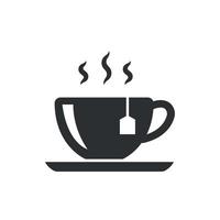 té, tetera, café, icono de bebida estilo plano aislado sobre fondo blanco vector gratuito