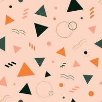 Seamless pattern with different geometric figures. Shades of orange and green vector