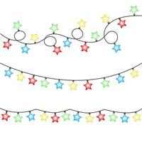 Garland stars interior decoration for the holiday. Vector