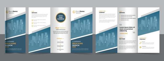 Creative Corporate  Business Trifold Flyer Brochure Template Design. vector