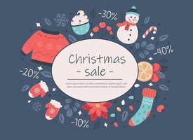 Christmas sale. Christmas and New Year elements collection. vector