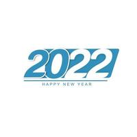 Happy new year 2022 with blue color vector