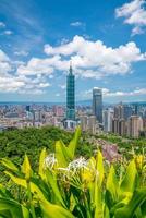 Skyline of downtown Taipei in Taiwan photo