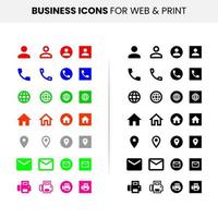 paquete de iconos de negocios para web e impresión vector