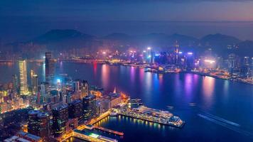 Hong Kong city skyline with Victoria Harbor view photo