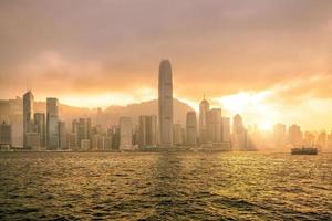 horizonte de la ciudad de hong kong en el panorama de china foto