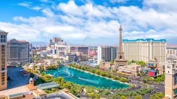Vista aérea de la franja de Las Vegas en Nevada foto