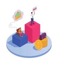 Wealth Security Isometric Composition vector